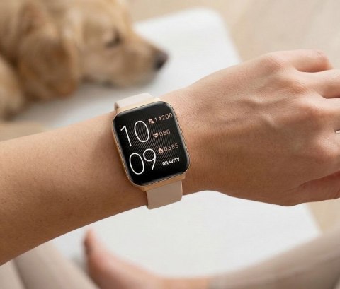 Smartwatch Gravity Różowe Złoto Pasek + Bransoleta GT44-2