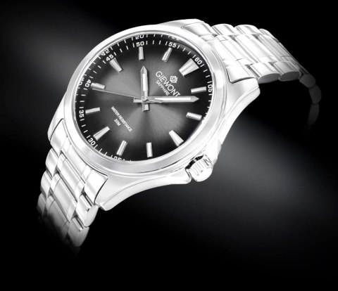 Zegarek Męski Giewont Elegance Sapphire Srebrno Czarny GW5160-B2